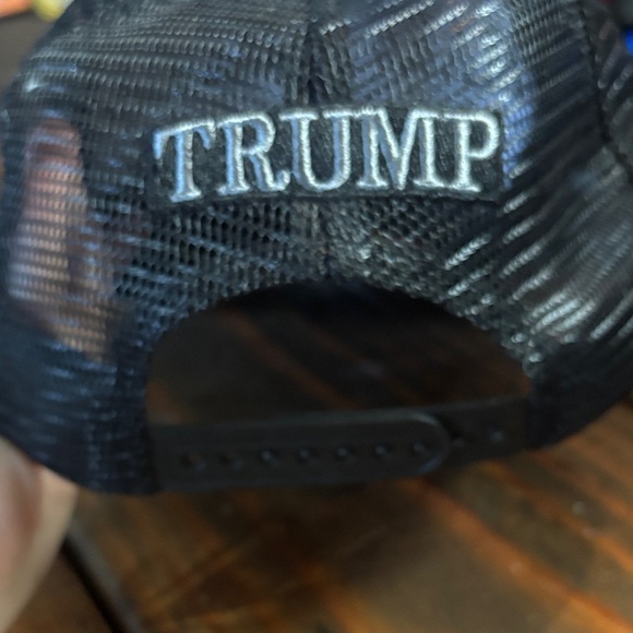 MAGA Black Cap with Embroidered Text and Flag - Picture 3 of 5